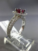 ESTATE 1.52CT DIAMOND & AAA RUBY 14KT WHITE GOLD 3D HALO CLASSIC ENGAGEMENT RING