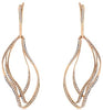 ESTATE 1.45CT DIAMOND 18KT ROSE GOLD 3D OPEN TEAR DROP FUN HANGING EARRINGS
