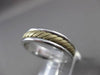 ESTATE 14KT WHITE & YELLOW GOLD HANDCRAFTED ROPE WEDDING BAND RING 5mm #23225