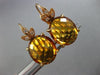ANTIQUE LARGE 15.15CT DIAMOND & AAA CITRINE 14KT YELLOW GOLD 3D HANGING EARRINGS