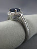 ESTATE 1.31CT DIAMOND & AAA SAPPHIRE 18KT WHITE GOLD 3D HALO ENGAGEMENT RING