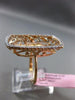 ESTATE LARGE .38CT DIAMOND 14KT ROSE GOLD RECTANGULAR OPEN FILIGREE FLOWER RING