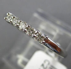 ESTATE .15CT DIAMOND 14KT WHITE GOLD 3D FIVE STONE WEDDING ANNIVERSARY RING 2mm