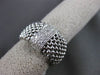 ESTATE WIDE .35CT DIAMOND 14KT WHITE GOLD PAVE FLEXIBLE WOVEN MESH RING F/G VS