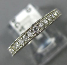 ANTIQUE .39CT DIAMOND PLATINUM CLASSIC FILIGREE MILGRAIN ANNIVERSARY RING #14315