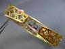 ESTATE WIDE .65CT DIAMOND 14K YELLOW GOLD 3D FILIGREE GRADUATING BANGLE BRACELET