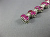 ESTATE LARGE 10.50CT DIAMOND & AAA RUBY PLATINUM 3D JOURNEY LOVE TENNIS BRACELET