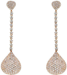 ESTATE LARGE 6.37CT DIAMOND 18KT ROSE GOLD 3D CLUSTER TEAR DROP HANGING EARRINGS