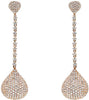 ESTATE LARGE 6.37CT DIAMOND 18KT ROSE GOLD 3D CLUSTER TEAR DROP HANGING EARRINGS