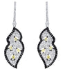 LARGE 3.41CT MULTI COLOR DIAMOND 18KT WHITE & BLACK GOLD ETOILE HANGING EARRINGS