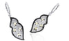 LARGE 3.41CT MULTI COLOR DIAMOND 18KT WHITE & BLACK GOLD ETOILE HANGING EARRINGS