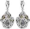 EXTRA LARGE 11.80CT MULTI COLOR DIAMOND 18KT WHITE GOLD CLIP ON HANGING EARRINGS