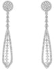 ESTATE LARGE 1.53CT DIAMOND 18KT WHITE GOLD 3D FLOWER FUN HANGING EARRINGS