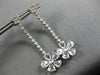 ESTATE LARGE 2.54CT DIAMOND & AAA WHITE SAPPHIRE 18KT WHITE GOLD FLOWER EARRINGS