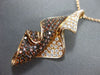 ESTATE LARGE 1.95CT WHITE & FANCY COLOR DIAMOND 18KT ROSE GOLD WAVE LEAF PENDANT