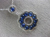 ESTATE 2.08CT DIAMOND & AAA SAPPHIRE 14KT WHITE GOLD 3D FLOWER CIRCULAR PENDANT