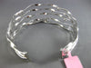 ESTATE LARGE .40CT DIAMOND 14K WHITE GOLD MULTI ROW SWIRL ETOILE BANGLE BRACELET