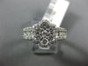 ESTATE WIDE .96CT DIAMOND 14KT WHITE GOLD 3D FLOWER HALO PAVE CLUSTER LOVE RING