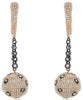 LARGE 4.26CT ROSE & ROUND DIAMOND 18KT ROSE GOLD DOME SHAPE HANGING EARRINGS