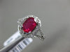 ESTATE 1.3CT DIAMOND & AAA RUBY 14K WHITE GOLD CLASSIC OVAL HALO ENGAGEMENT RING