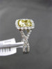 ESTATE 1.65CT GIA FANCY YELLOW DIAMOND 18K TWO TONE GOLD 3D HALO ENGAGEMENT RING