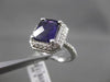 ESTATE LARGE 4.82CTW DIAMOND & AAA AMETHYST 14KT WHITE GOLD FILIGREE HALO RING