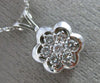ESTATE .45CT DIAMOND 14KT WHITE GOLD FLOATING BEZEL CLUSTER FLOWER PENDANT #6378