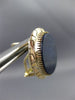 ESTATE LARGE AAA LAPIS 14KT YELLOW GOLD 3D HANDCRAFTED CLIP ON EARRINGS #26366