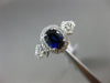 ESTATE WIDE 1.78CT DIAMOND & SAPPHIRE 18KT WHITE GOLD OVAL HALO ENGAGEMENT RING