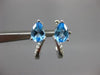 ESTATE 2.40CT DIAMOND & AAA BLUE TOPAZ 18K WHITE GOLD TEAR DROP HANGING EARRINGS