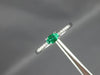 ESTATE .28CT DIAMOND & AAA EMERALD 14KT WHITE GOLD ROUND & OVAL CLASSIC FUN RING