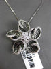 ESTATE LARGE 1.0CT DIAMOND 18KT WHITE & BLACK GOLD FLOWER STAR FLOATING PENDANT