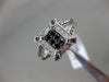 ESTATE .50CT WHITE & BLACK DIAMOND 14KT WHITE GOLD CLUSTER SQUARE FILIGREE RING