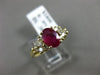 ESTATE 1.23CT DIAMOND & AAA RUBY 14KT YELLOW GOLD 3D OVAL ENGAGEMENT RING #2451