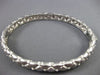 ANTIQUE .25CT DIAMOND 14KT WHITE GOLD 3D FILIGREE SNAKE BANGLE BRACELET #10852