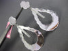 ESTATE LARGE .35CT DIAMOND 14KT WHITE GOLD TEAR DROP HAMMERED HANGING EARRINGS