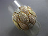 ESTATE LARGE 2.42CT DIAMOND 18KT TRI COLOR GOLD MULTI HEXAGON SEMI ETERNITY RING