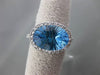 ESTATE 7.33CTW DIAMOND & AAA BLUE TOPAZ 14K WHITE GOLD FILIGREE HALO OVAL RING