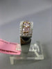 ESTATE WIDE 1.25CT DIAMOND 18K 2 TONE GOLD 5 STONE HALO WEDDING ANNIVERSARY RING