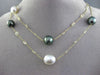 ESTATE LARGE LONG 2.50CT WHITE TOPAZ PEARL 14KT YELLOW GOLD BY THE YARD NECKLACE