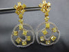 ESTATE LARGE 6.48CT WHITE & FANCY YELLOW DIAMOND 18KT TWO TONE GOLD 3D EARRINGS