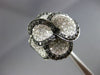 EXTRA LARGE 2.93CT WHITE & BLACK DIAMOND 18K WHITE GOLD MULTI LEAF FLOWER RING