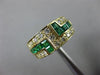 ESTATE WIDE 1.15CT DIAMOND & AAA EMERALD 14K YELLOW GOLD 3D ROUND & SQUARE RING