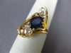 ANTIQUE LARGE 1.82CT DIAMOND & AAA SAPPHIRE 14KT YELLOW GOLD 3D ANNIVERSARY RING