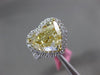GIA LARGE 5.57CT WHITE & YELLOW DIAMOND 18K 2 TONE GOLD 3D HEART ENGAGEMENT RING