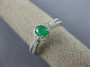 ESTATE .54CT DIAMOND & AAA EMERALD 14KT WHITE GOLD 3D OVAL HALO FRIENDSHIP RING