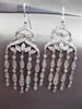 ESTATE LARGE 1.50CT DIAMOND 14KT WHITE GOLD CHANDELIER FILIGREE HANGING EARRINGS