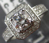 ESTATE GIA 1.42CT DIAMOND 14KT WHITE GOLD 3D HALO OCTAGON ENGAGEMENT RING #22024