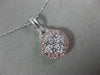 ESTATE .67CT WHITE & PINK DIAMOND 14K WHITE & ROSE GOLD FLOWER FLOATING PENDANT