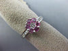 ESTATE .84CT DIAMOND & AAA PINK SAPPHIRE 14K WHITE GOLD FLOWER CLUSTER LOVE RING